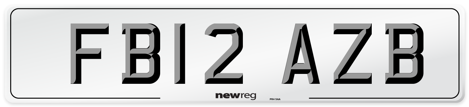 FB12 AZB Number Plate from New Reg